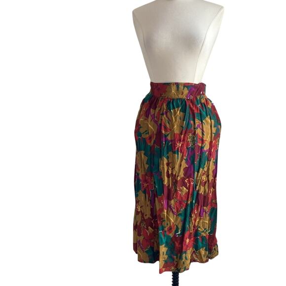 VINTAGE JO HARDIN Skirt Set Womens Sz 10 Floral Print Cottagecore - Picture 6 of 8